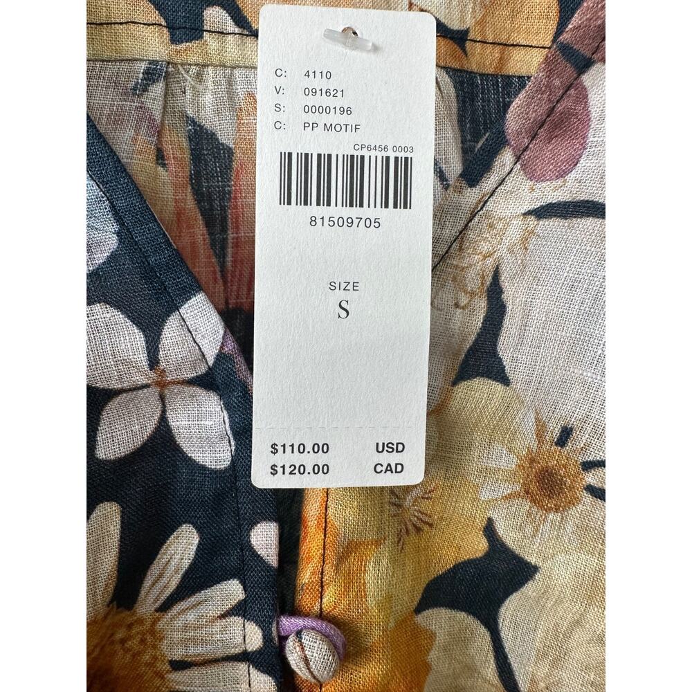 NEW Moxy Anthropologie Maeve Blouse Women S Floral Linen Peasant Ruffle $110 A16 - Picture 4 of 6